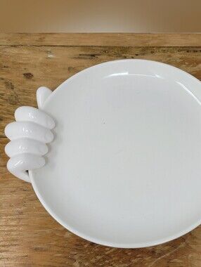Vintage Pop Art Hands Holding Ceramic Plate 1970s MCM